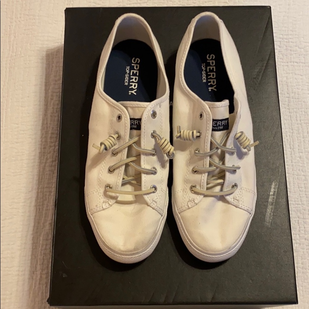 Sperry white canvas sneakers